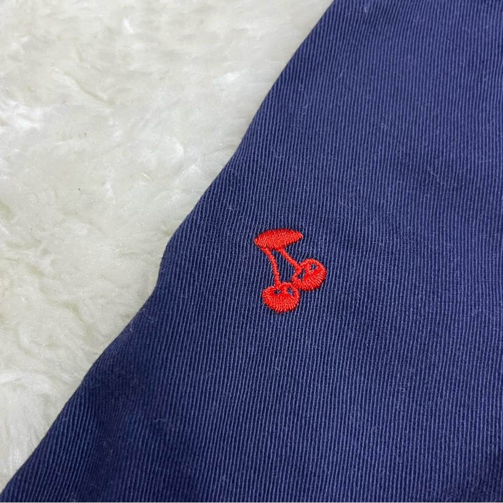 OshKosh B'gosh Navy Overalls with Cherry Embroidery 24M - Picture 7 of 8